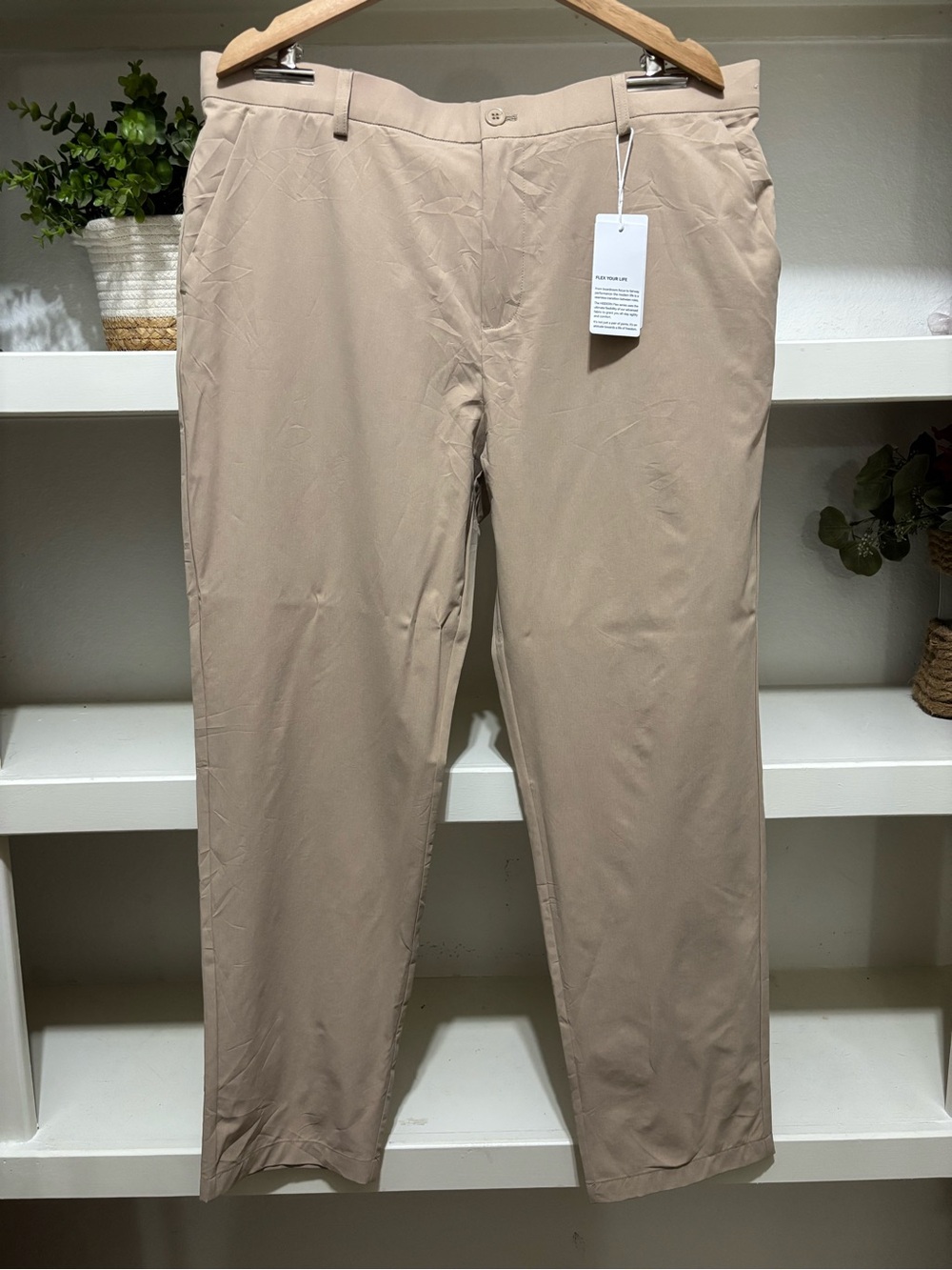 Men's Slim Straight Chino Pants - Beige